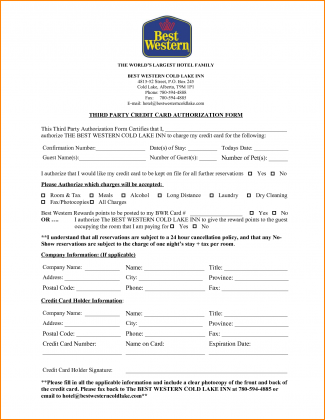 Credit Card Authorization Form