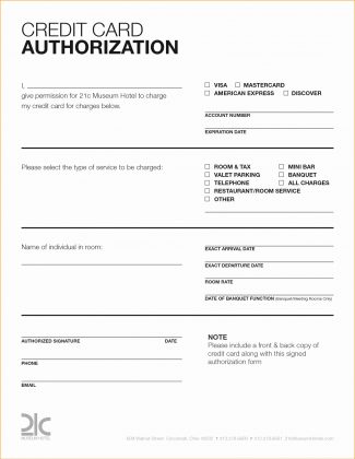 Credit Card Authorization Form