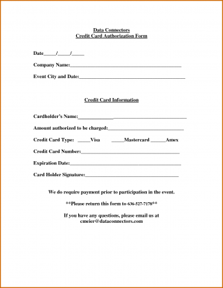 Credit Card Authorization Form