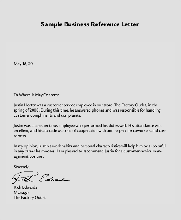 Reference Letter and Examples - Fotolip