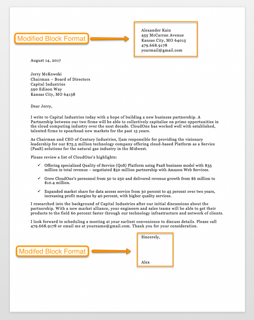 Business letter template
