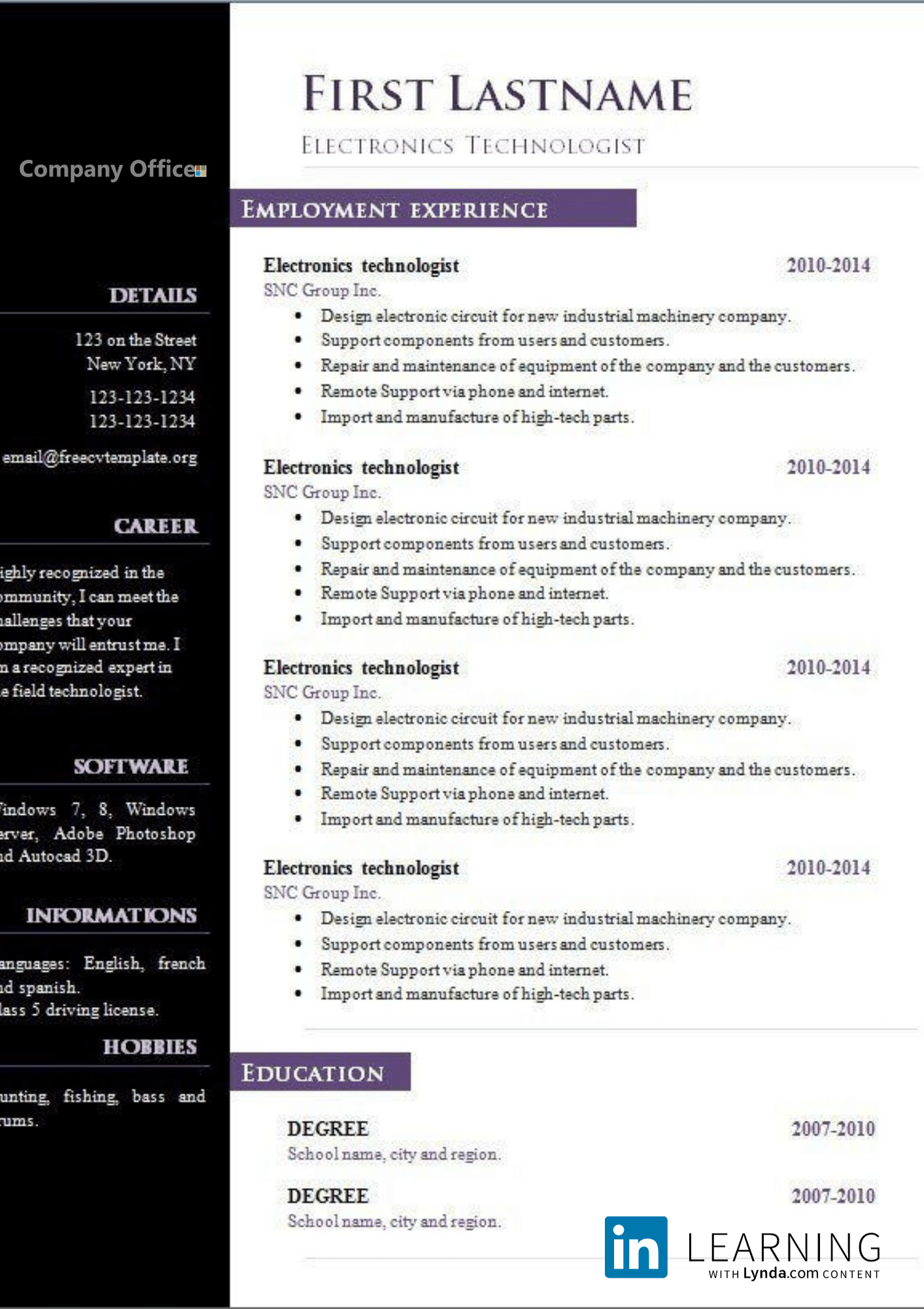 how to create a resume template in openoffice