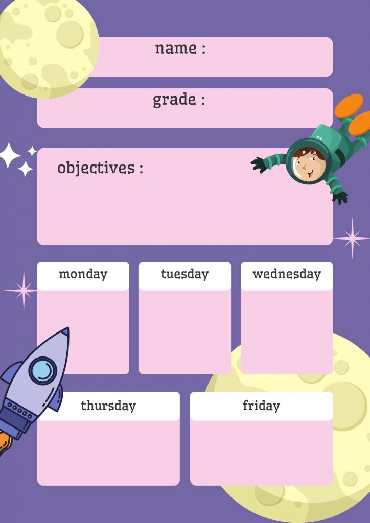 minimalist cute kid lesson plan template